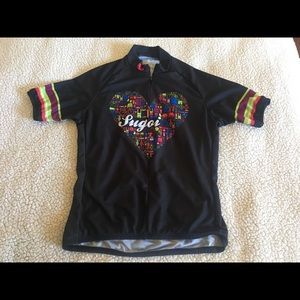 Sugoi Cycling Bike Jersey Small Heart Black